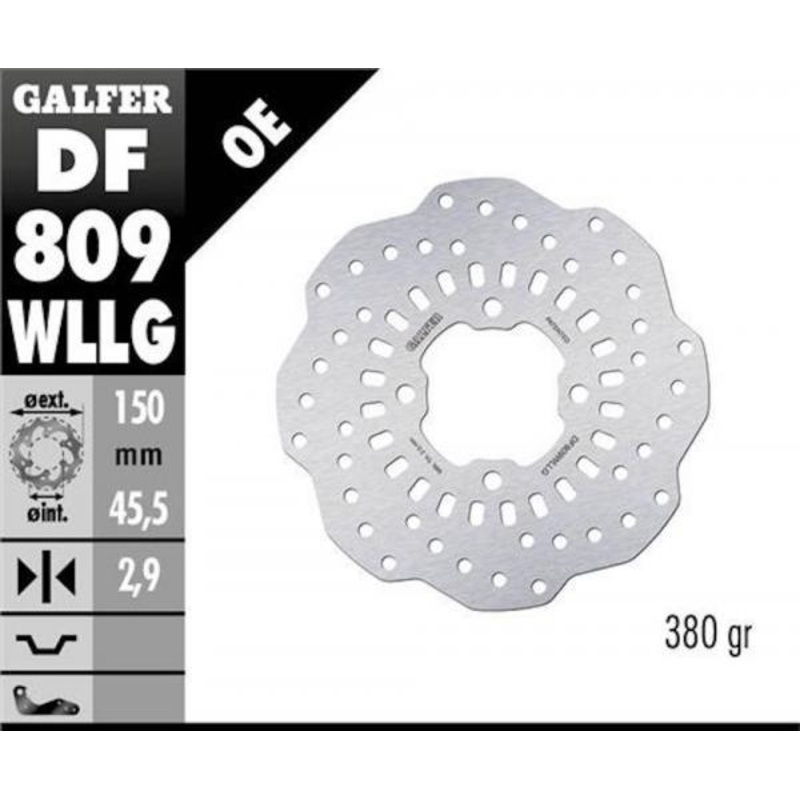 GALFER DF809WLLG REAR BRAKE DISC (GAS GAS SHERCO SCORPA TRS VERTIGO)