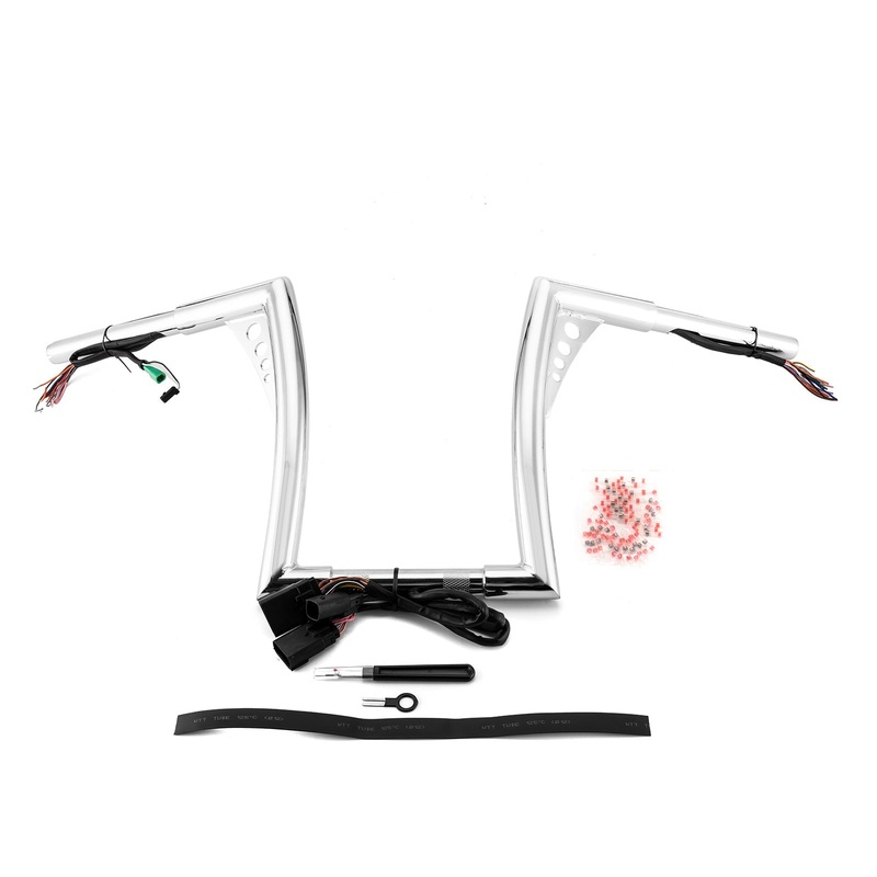 2008-2013 Harley Road Glide 14″ PRE-WIRED APE Hanger Bar-Flat Handlebar