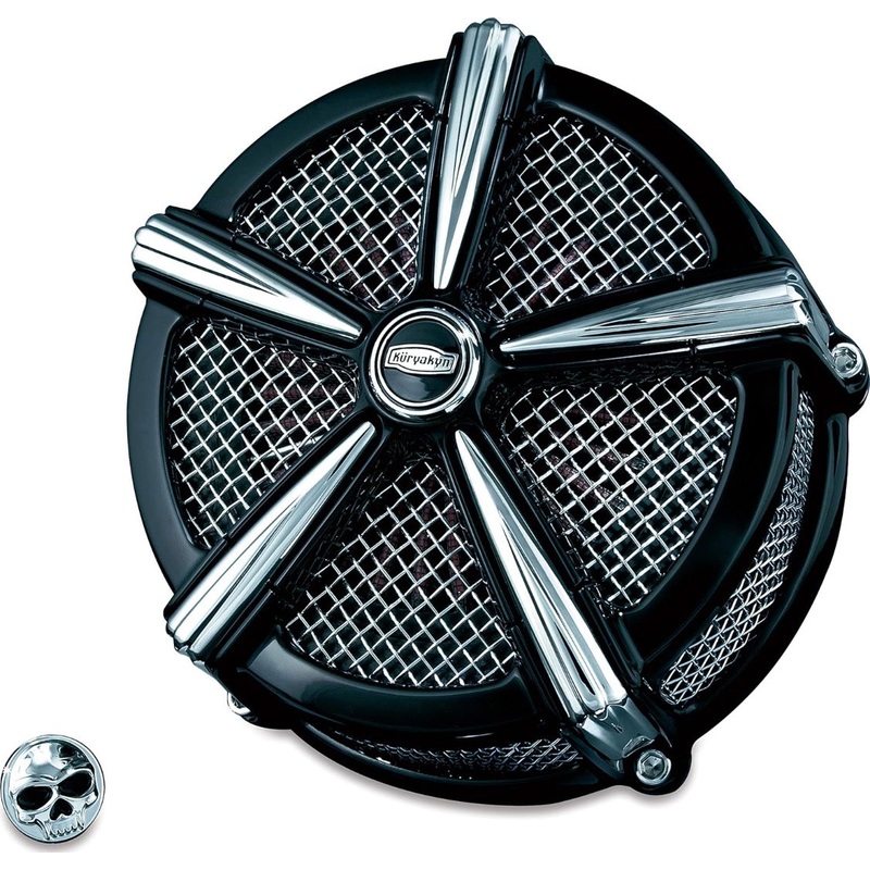 Kuryakyn 9536 Harley  Davidson air filter performance ,Softail, FXDLS ,Touring ,Trike Hi-Five Mach 2 air cleaner kit. Black and Chrome Fits 16-17 Softail; 2017 FXDLS; 08-16 Touring, Trike. (e-throttle)