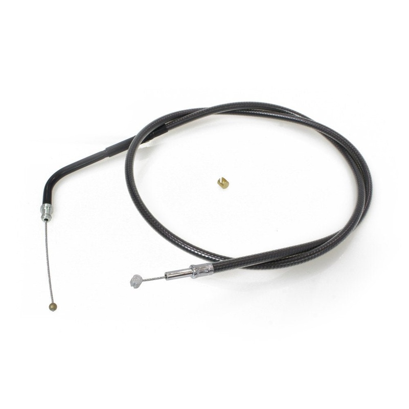 35-1/2in. Throttle Cable – Black Pearl. Fits V-Rod 2002up.