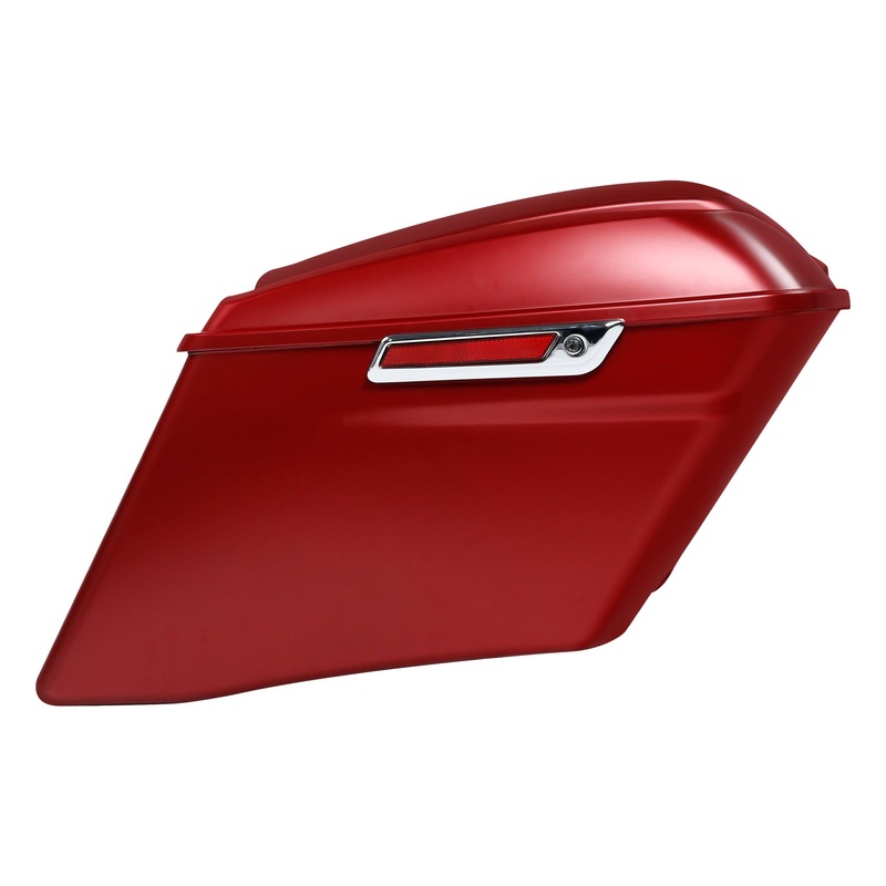 HR3 Wicked Red Denim CVO Stretched Saddlebags For 14-23 Harley Touring
