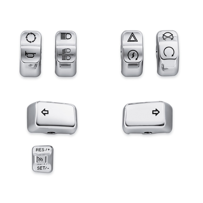 Harley Davidson 71500441 Chrome Switch Cap Kit HAND CONT,KIT SWITCH KEY CAPS
