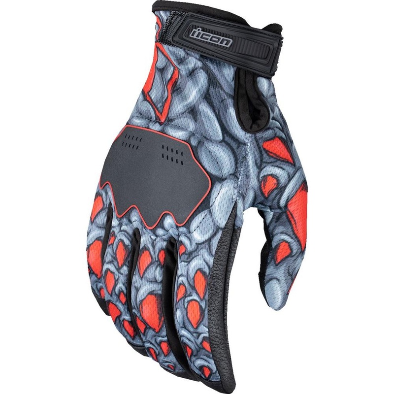 Icon Hooligan Kryola Kreep Gloves Black / Grey / Red