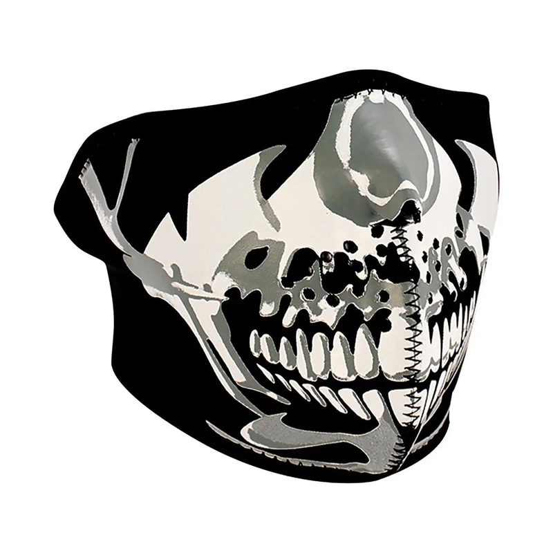 ZAN Headgear Neoprene Half Mask Chrome Skull