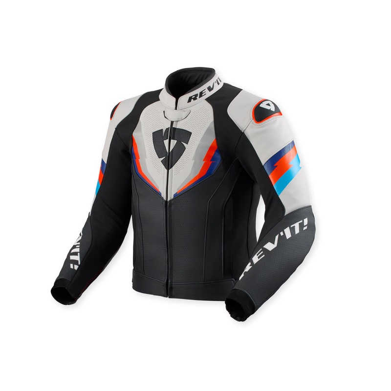 Revit Quantum 3 Leather Jacket Black / Light Grey