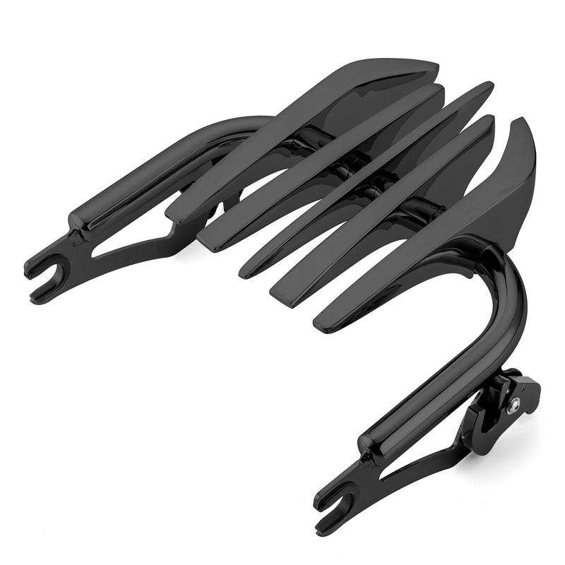2009-2025 Harley Touring Road King Road Glide Quick Release Gloss Black Invisible Lugggage Rack