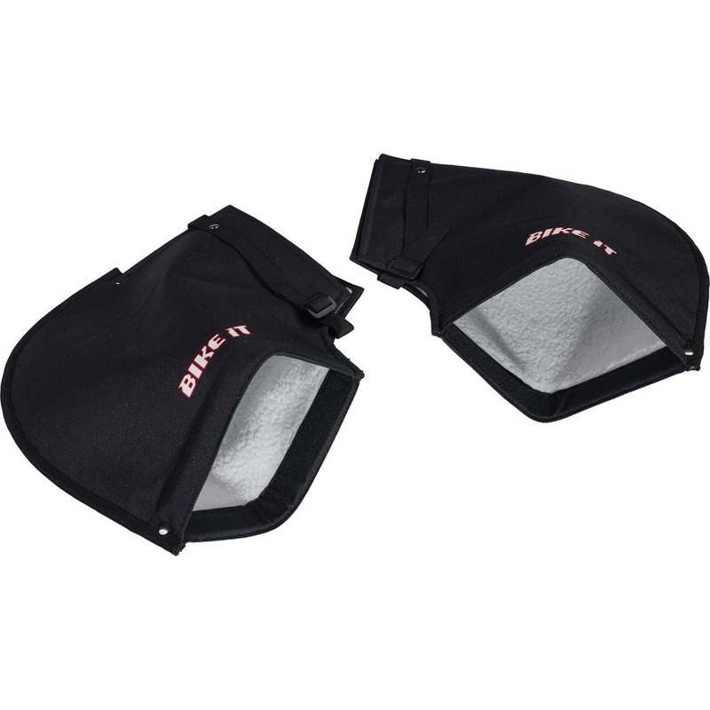 Bike It Polyester Fleece Lining Bar Muffs Black