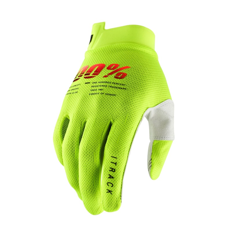100% iTrack Gloves Fluo Yellow