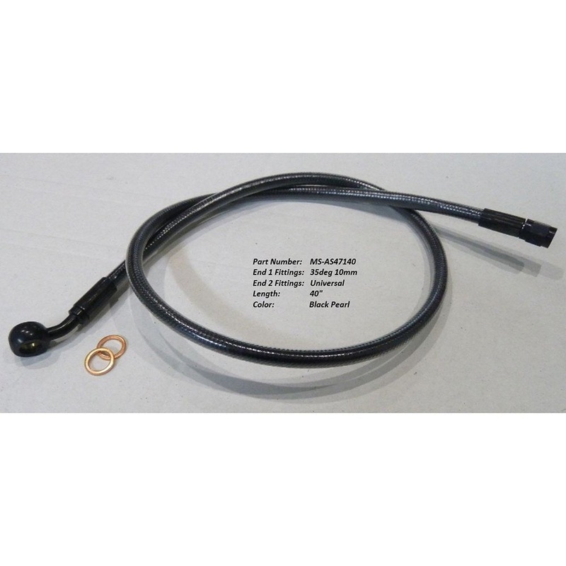 40in. Upper Front Brake Line with 10mm x 35 Degree Banjo – Black Pearl.
