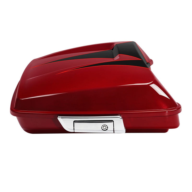 HR3 Starfire Black / Atomic Red 5.5″ Razor Style Tour Pack Luggage For 14-24 Harley Touring