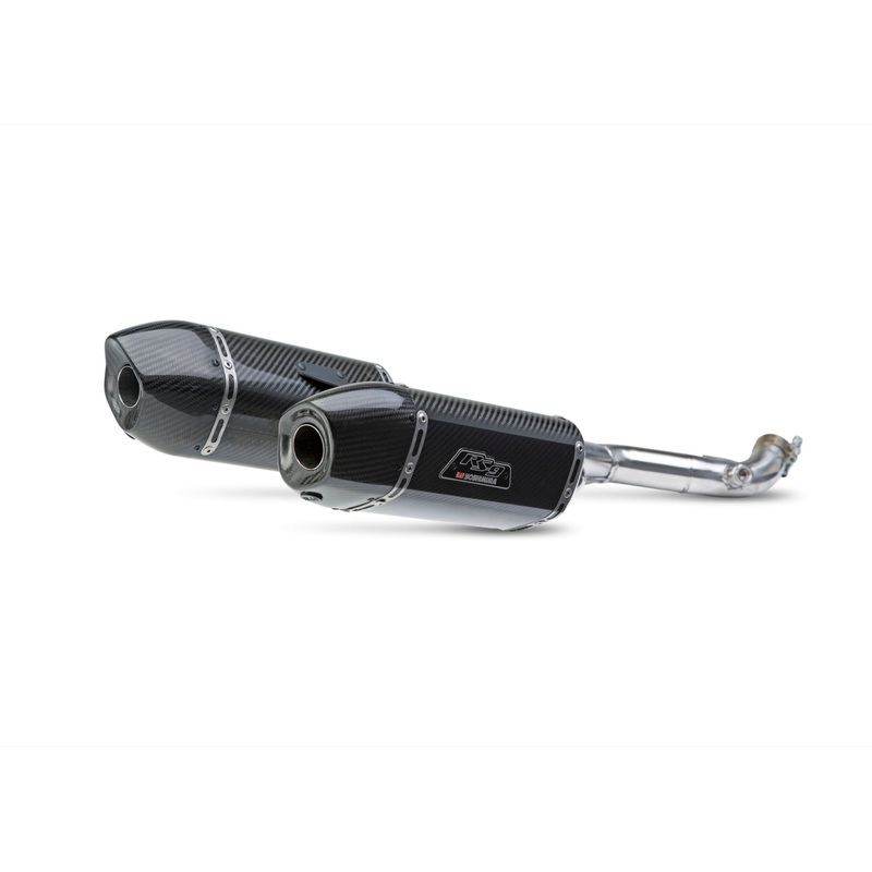 RC390 15 Race RS-9 Stainless Slip-On Exhaust, w/ Carbon Fiber Mufflers
