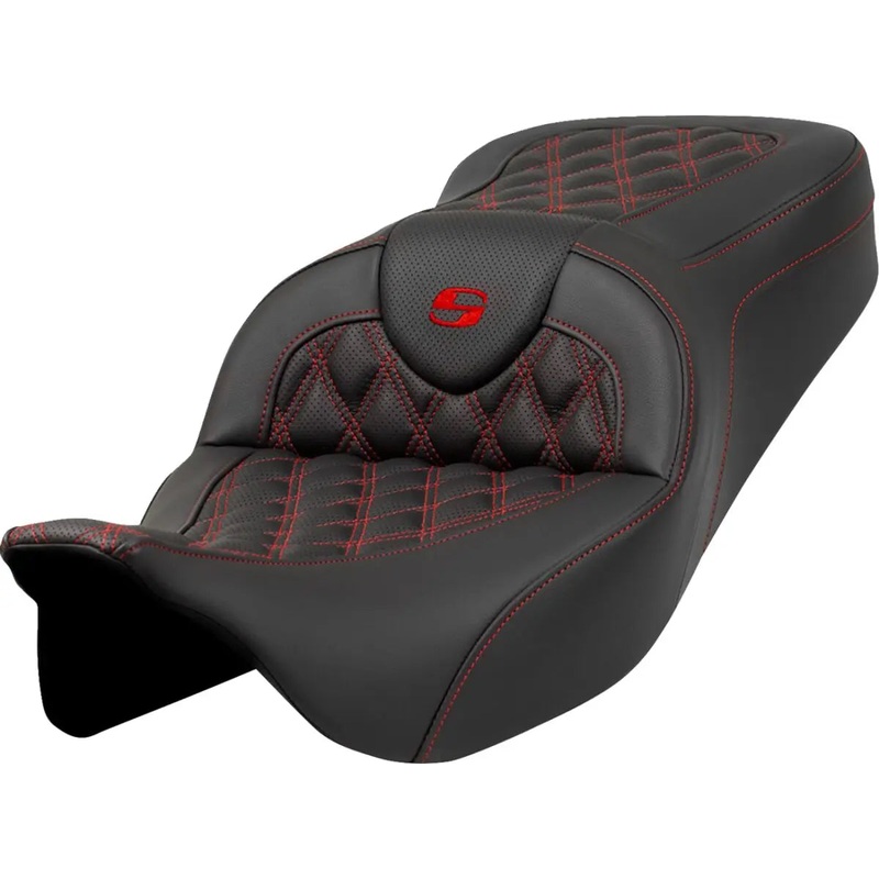 Saddlemen Roadsofa Lattice Stitch Red Stitching Seat Black / Red