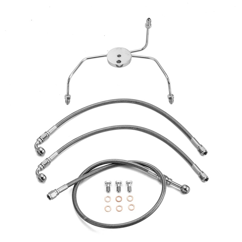 1999-2007 Harley Touring Non-ABS Models Extended Length without ABS Hydraulic Front Brake Line Kit (for 12″-14″ Handlebar)