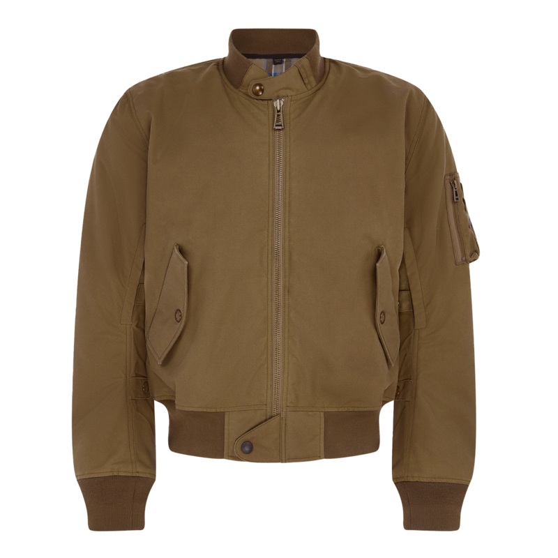 Belstaff Brecon Bomber Ultracore 8oz Waxed Cotton Jacket Olive
