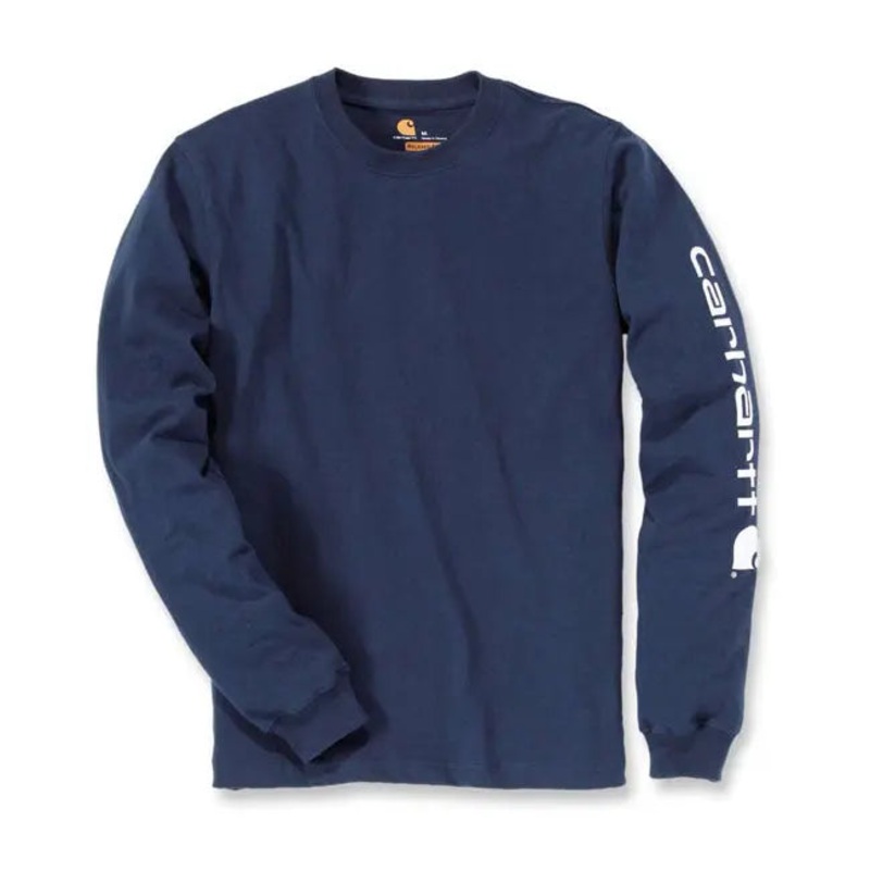 Carhartt Sleeves Logo Long Sleeves T-Shirt Navy