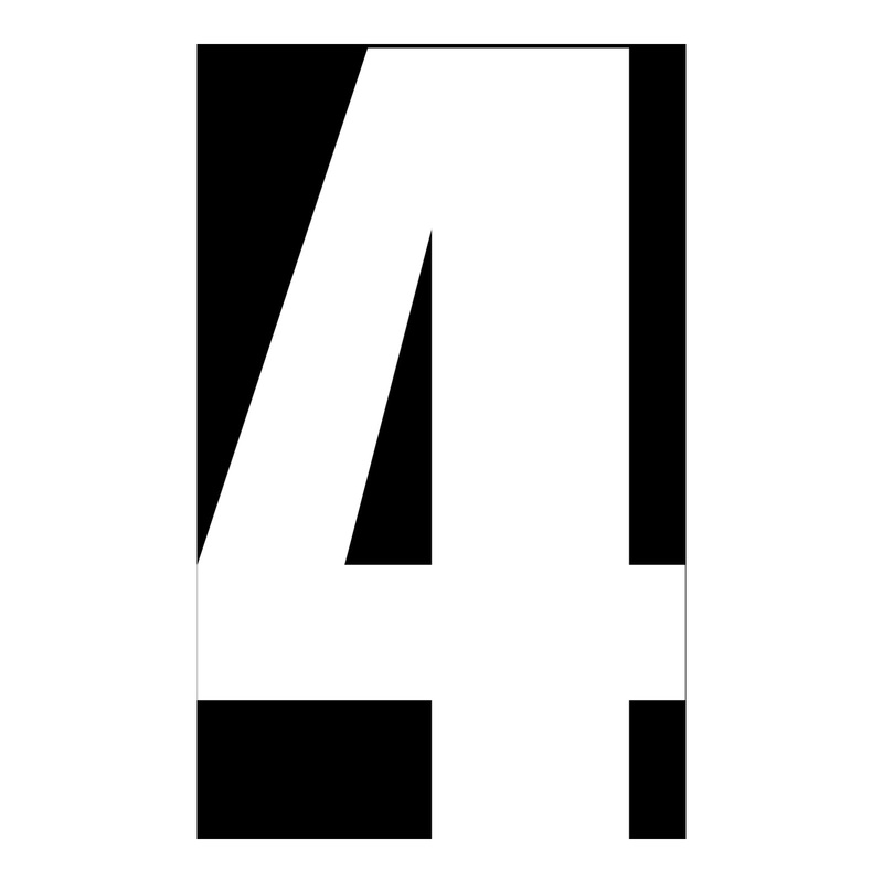 Whites Race Number – White #4 (10 Pack)