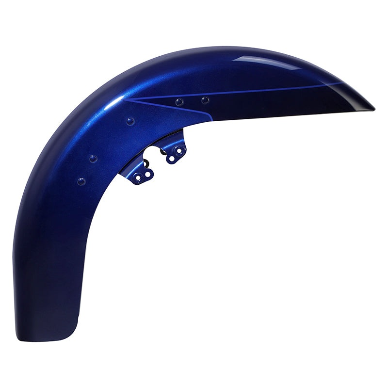 HR3 Zephyr Blue / Black Sunglo Motorcycle 18″ Wide Tire Front Mudguard Fender For Harley Touring Models 2014-2023