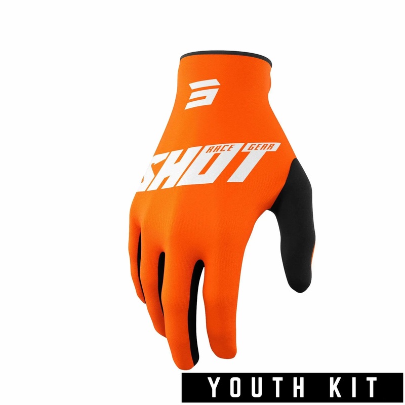 Shot Raw Youth Gloves Burst Orange