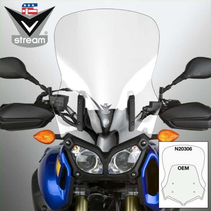 Yamaha XT1200 Super VStream Replacement Windscreen Tour Height Windshield Clear 2012 Up National Cyle N20306