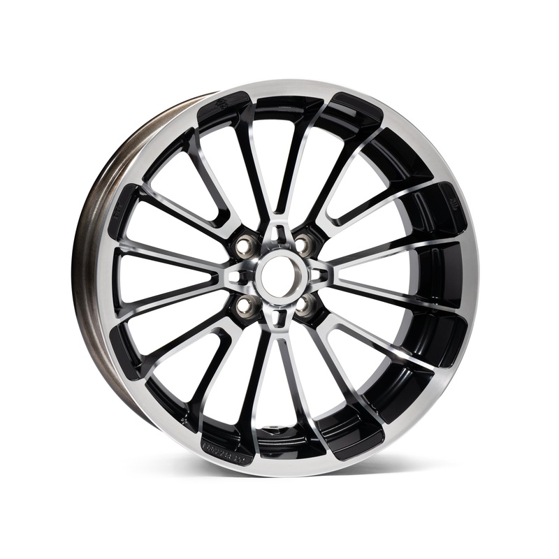 Harley Davidson 40901029 H-D Roulette Contrast Cut 18 in. Rear Wheel KIT,RR WHL,8SPK,18X7,GBLK/MACH