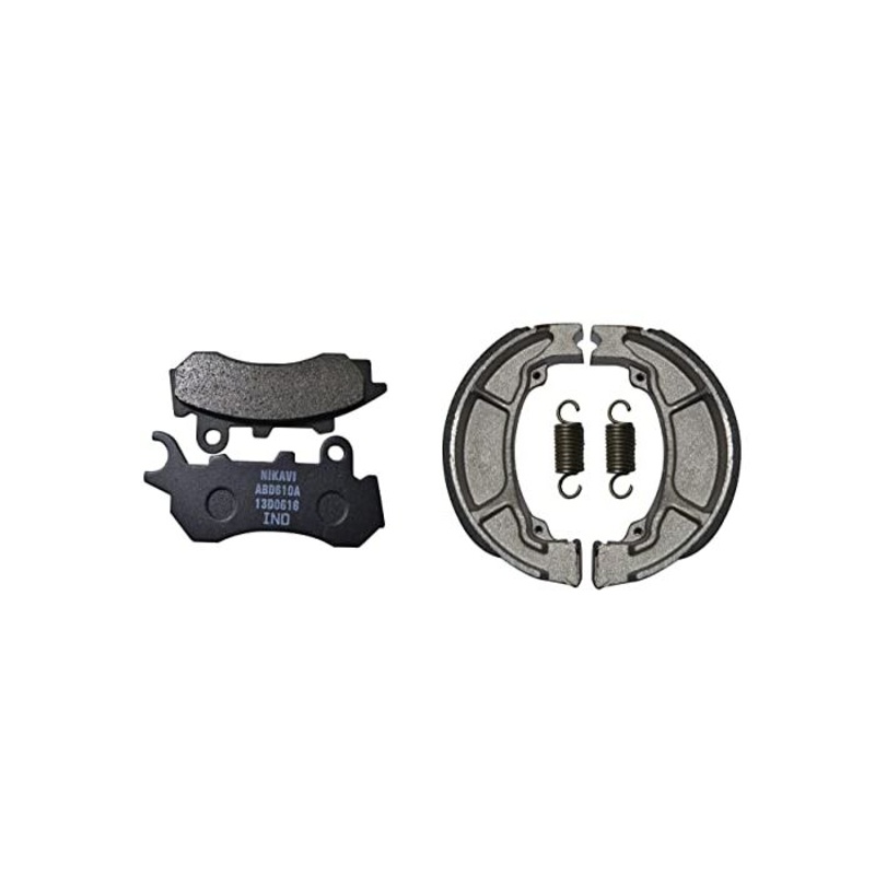 NIKAVI Front & Rear (Combo) Brake Pad + Brake Shoe Set Compatible for Honda Hornet 160R (BSS01 + DP27)
