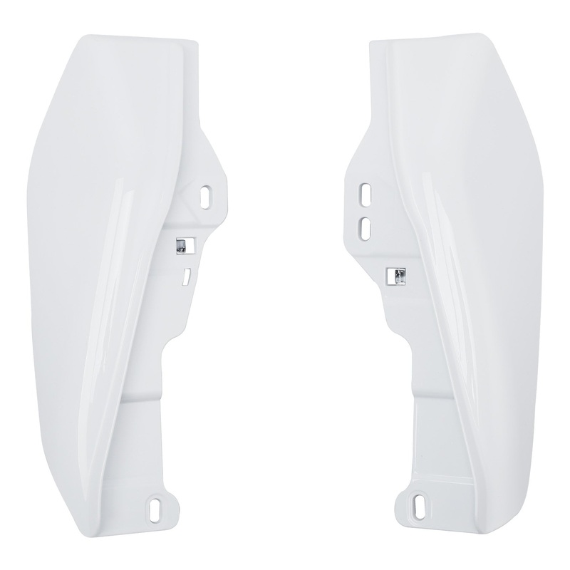 HR3 Stone Washed White Pearl Mid Frame Air Heat Deflectors For Harley Touring and Trike Models 09-24