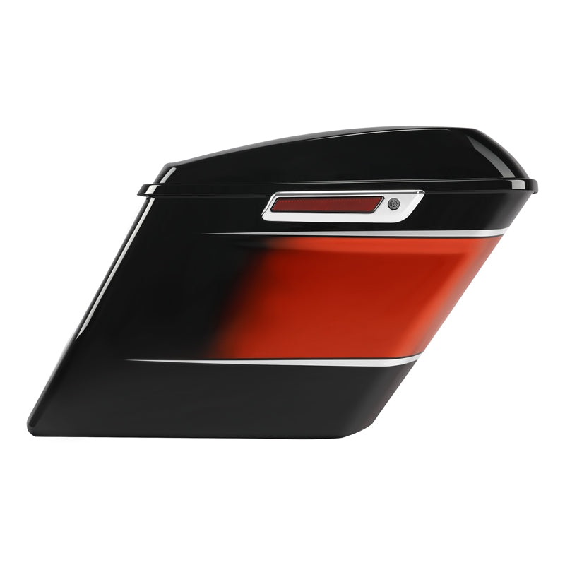 HR3 Sunset Orange / Sunset Black Fade 5″ Stretched Extended Saddlebags For Harley Touring 2014-2023