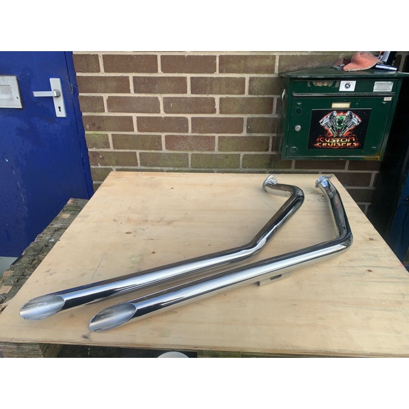 Harley Davidson shovelhead exhaust drag pipes 60-203 ultima chrome UK