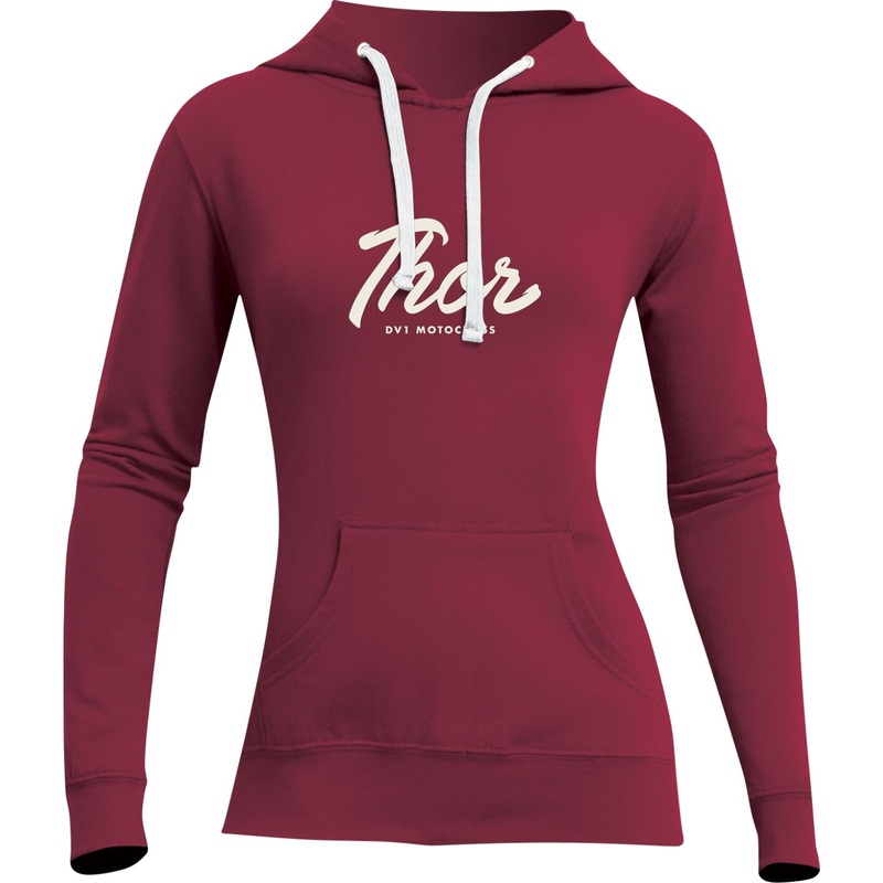 Thor Script Ladies Pullover Sweatshirt Wine