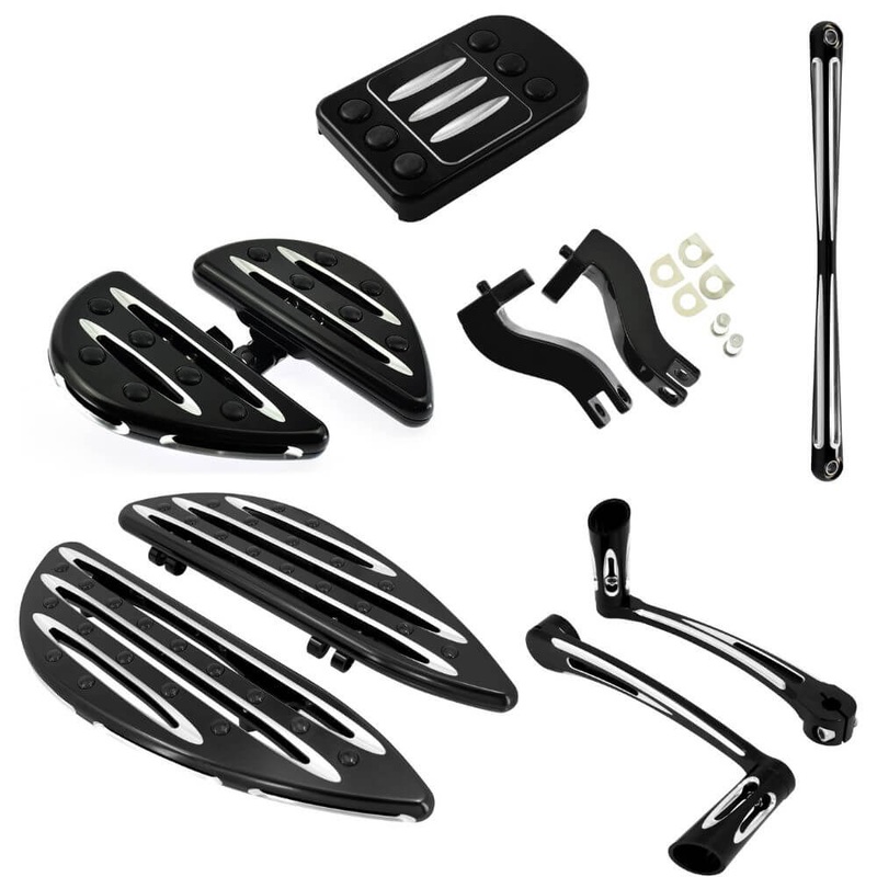 Passenger Rider Floorboards Heel Toe Shift Linkage Pedal for Harley Touring Softail