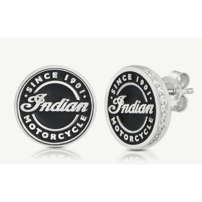 Roundel Script & Bling Post Earrings