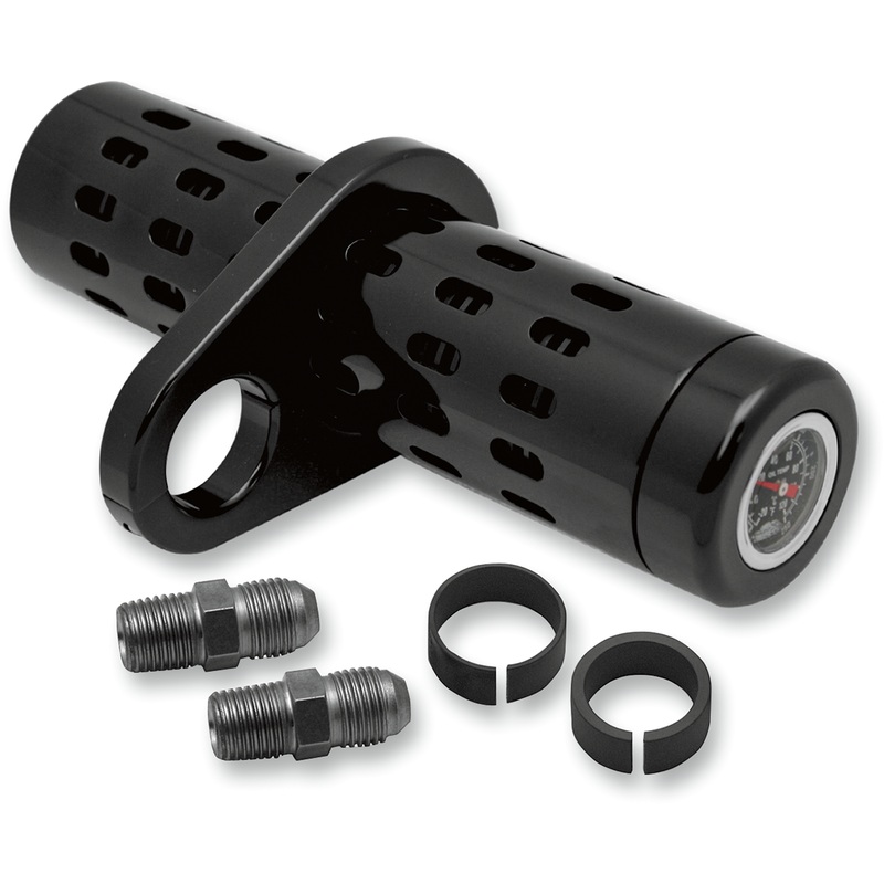 Oil Cooler Kit With Temperature Gauge – Black