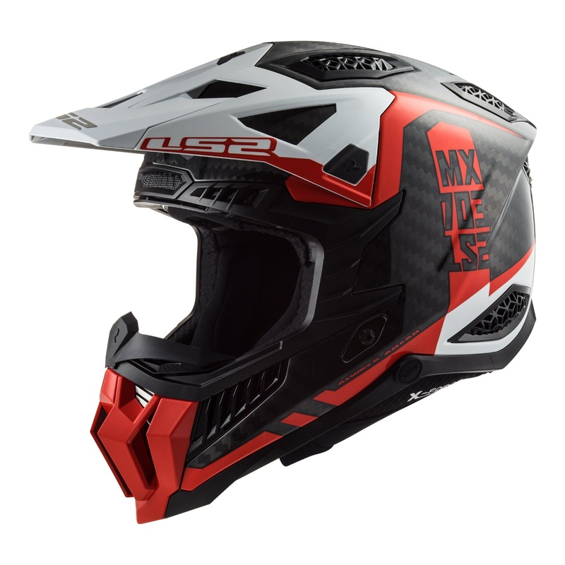 LS2 MX703 X-Force Carbon Helmet – Victory Red / White