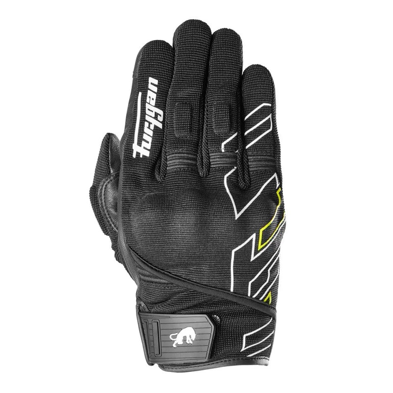Furygan Jet Neon D3O Textile Gloves Black / White / Fluo Yellow