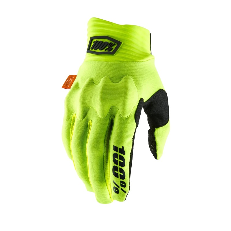 100% Cognito D30 Gloves Fluo Yellow / Black