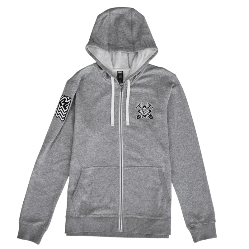 Race Face Crest Zip Cycle Hoodie Grey