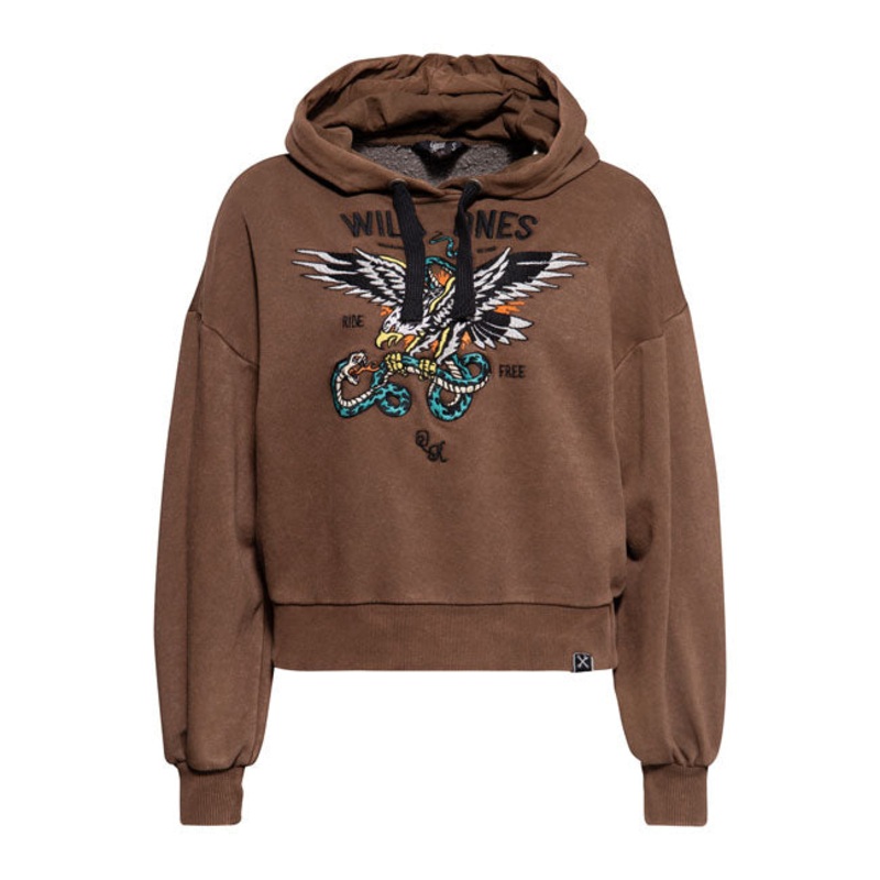 King Kerosin Queen Kerosin Wild Ones Ladies Hoodie Dark Brown