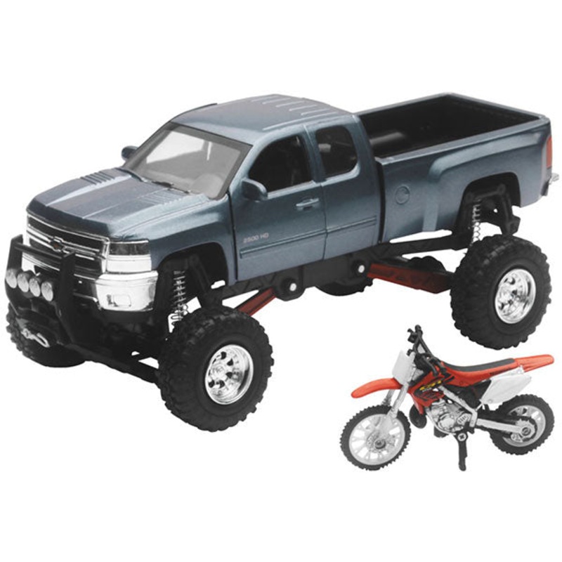 New Ray Toys – Chevy 4×4 Honda CR250R 1:32 Scale Truck Set