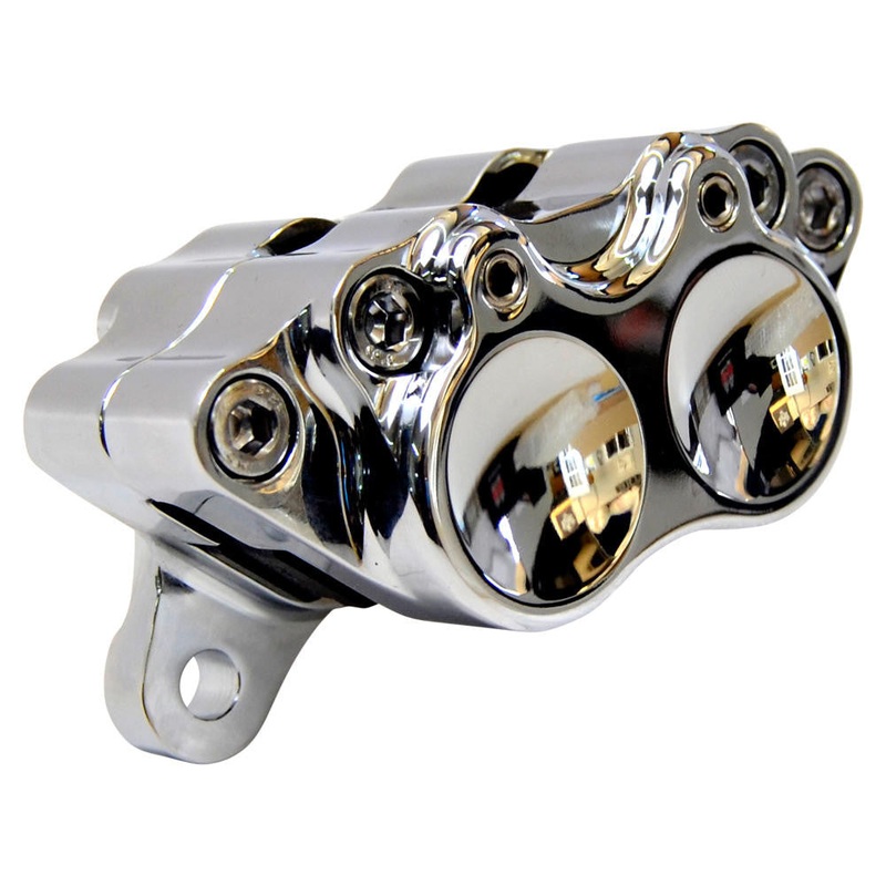 Motorcycle Brake Caliper – 4-Piston – Chrome
