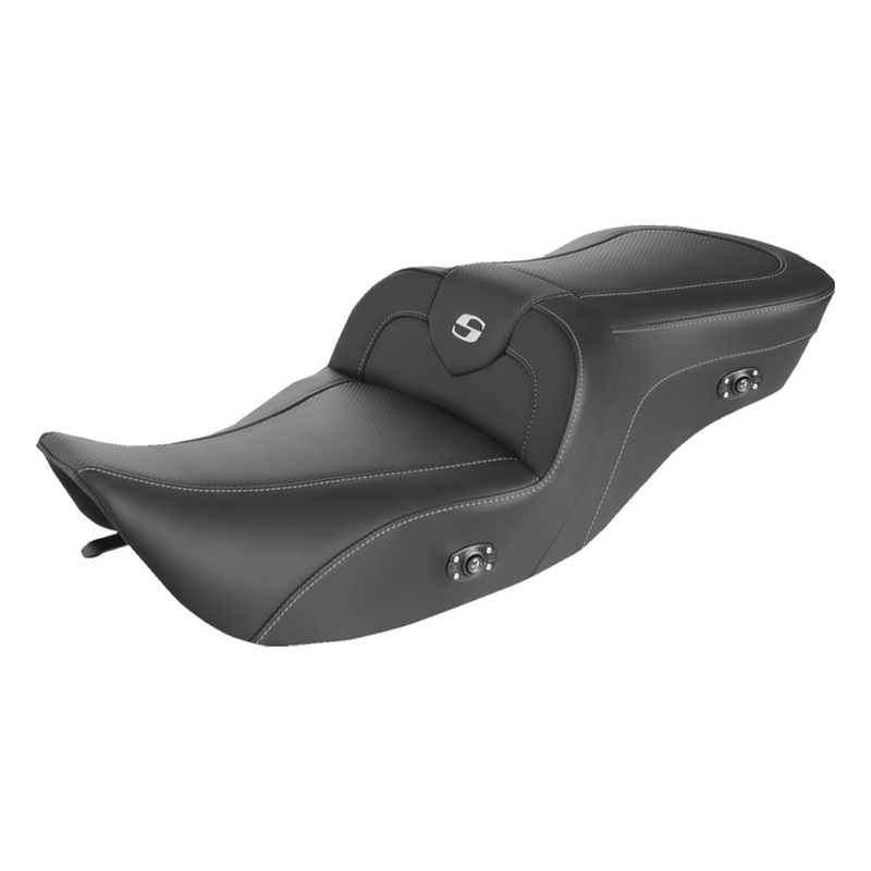 SADDLEMEN – Heated Roadsofa Carbon Fiber Seat – 97-98 FLHR (EXCEPT FLHRS) – Without Backrest