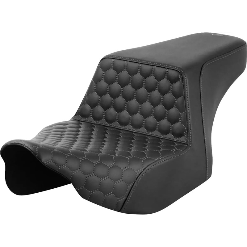 Saddlemen Honeycomb Front Step-Up Grey Stitching Seat Black / Grey
