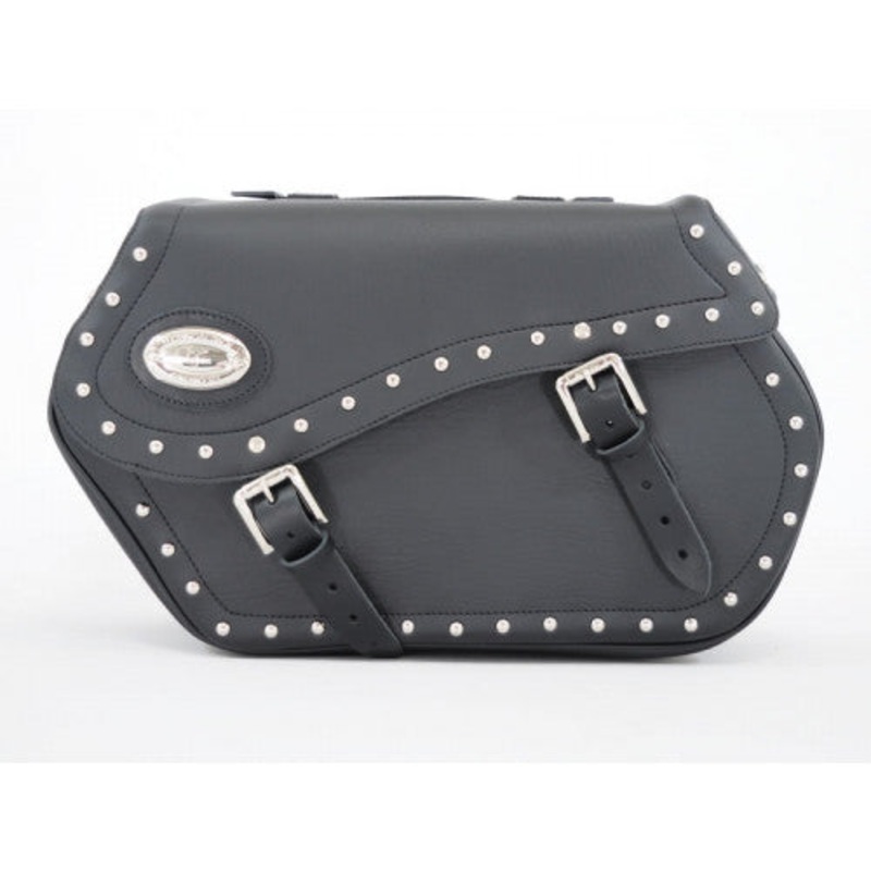 Longride Studded Iparex Saddlebags Black – 43 Liters