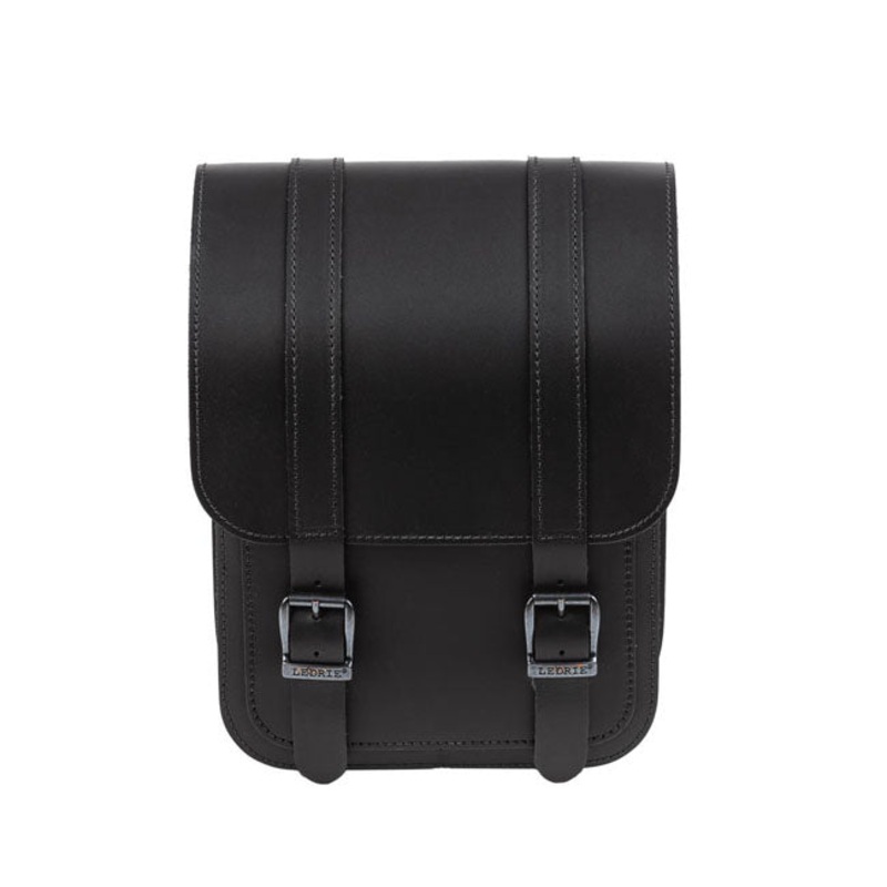 Ledrie Full Leather Swing Arm Bag Left Black For 84-17 Softail (NU)