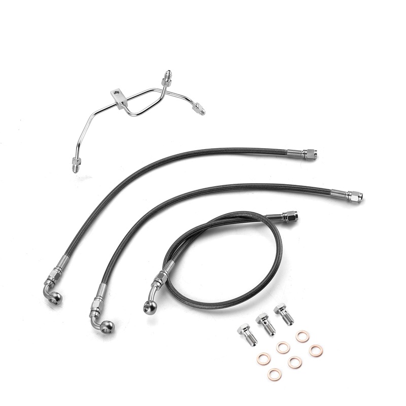 2009-2017 Dyna Fat Bob / Low Rider Non-ABS Models Extended Length Non-ABS Hydraulic Front Brake Line Kit (for 12″-14″ Handlebar)