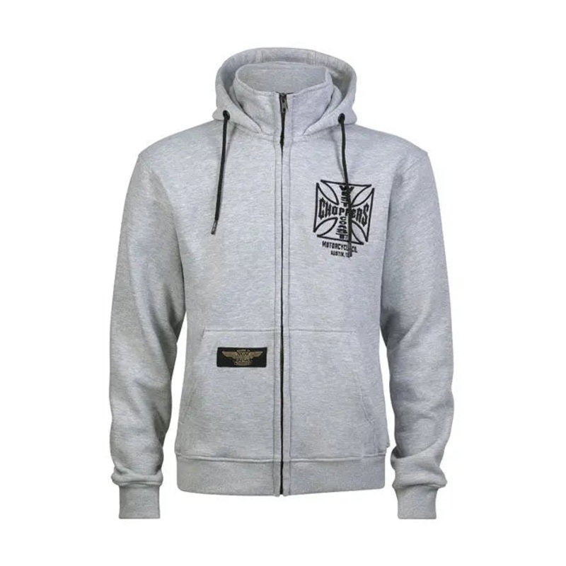West Coast Choppers OG ATX Zip Hoodie Grey Melange