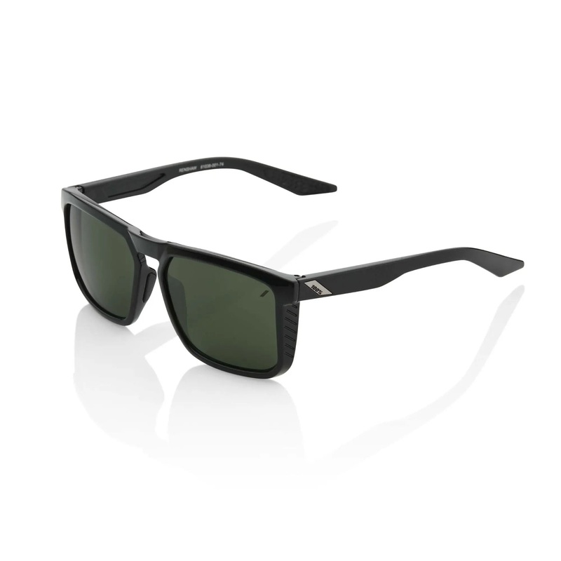 100% Renshaw Glasses Gloss Black / Grey Green Lens
