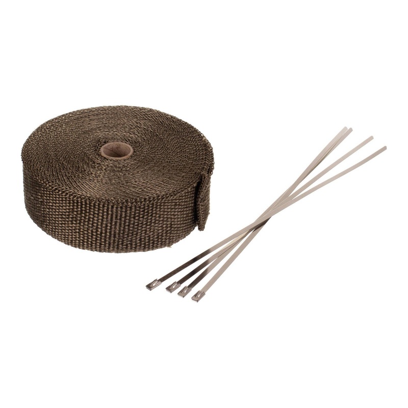 WHITES EXHAUST WRAP GOLD 50mm (15m ROLL) – WITH 4 S/S TIES