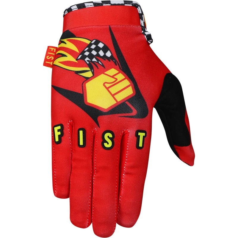 Fist Handwear Chapter 26 Pecker Cycle Gloves Red / Black / Yellow