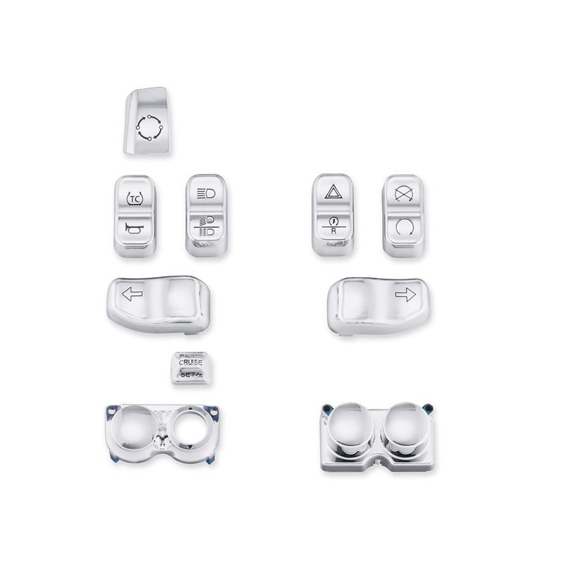 Harley Davidson 71500517 Chrome Switch Cap Kit KIT,HAND CONT,SWITCH CAP,CHROM