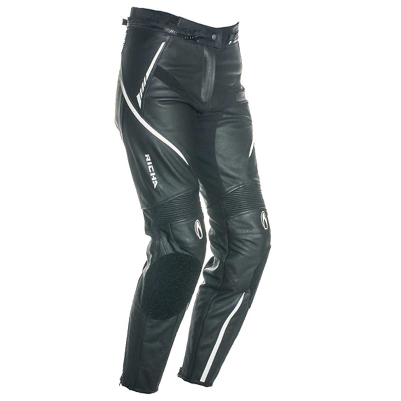 Richa Nikki Ladies Riding Leather Trousers Black / White